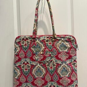 Bright Pink Paisley Patterned Fabric Large Laptop Bag (Used)